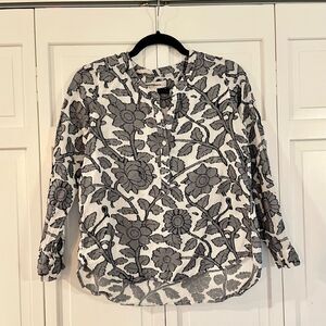 SALE Loft xs floral cut out blouse